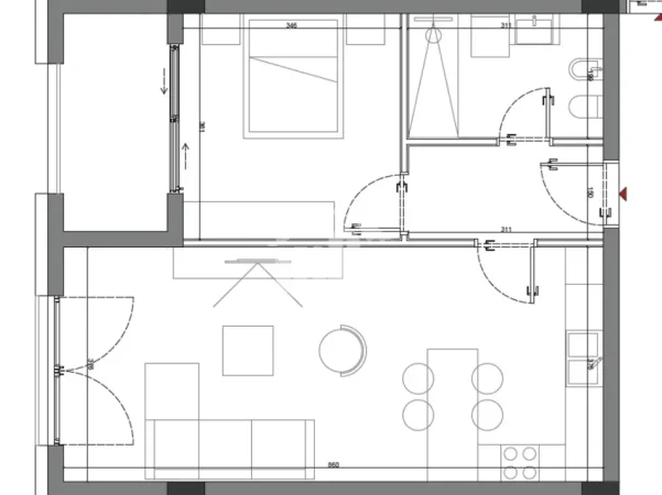 Dhermi - Palase, shitet apartament 1+1 Kati 1, 79 m² 238.290 € (“SUN PALASË” RESIDENCE)