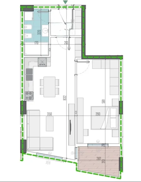 Tirane, shitet apartament 1+1+Ballkon , 75 m² 82.730 € (Arden Hill, Paskuqan)