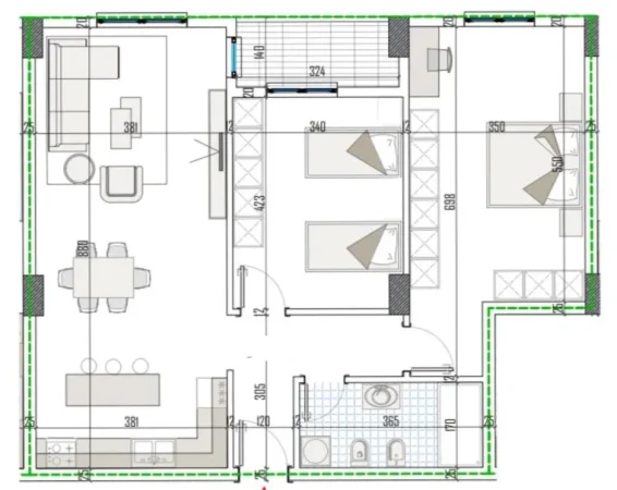 Tirane, shitet apartament 2+1 Kati 1, 111 m² 127.259 € (Paskuqan)