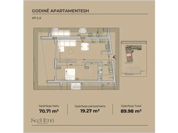 Tirane, shitet apartament 1+1 Kati 2, 90 m² 189.000 € 