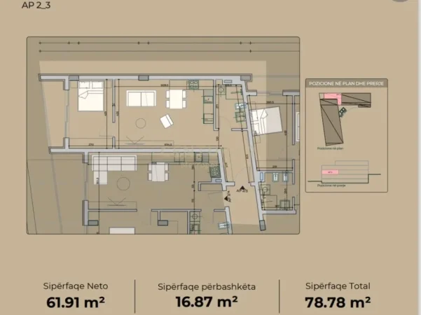 Tirane, shitet garsonier 1+1 Kati 2, 79 m² 165.000 € 