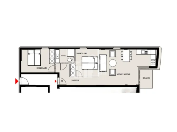 Durres, shitet apartament 2+1 Kati 2, 88 m² 249.827 € (KEPI I RODONIT RESIDENCE)