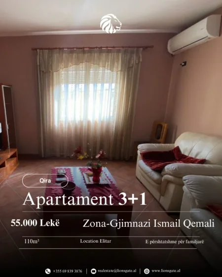 Tirane, jap me qera apartament 3+1 , 110 m² 550 € (Gjimnazi Ismail Qemali)