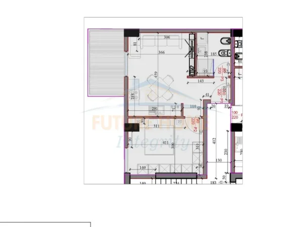 Tirane, shitet apartament 1+1 Kati 4, 57 m² 57.210 € (Rezidenca Kodra e Liqenit, Paskuqan)