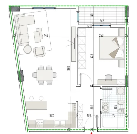 Tirane, shitet apartament 1+1 Kati 1, 85 m² 97.520 € (Paskuqan)