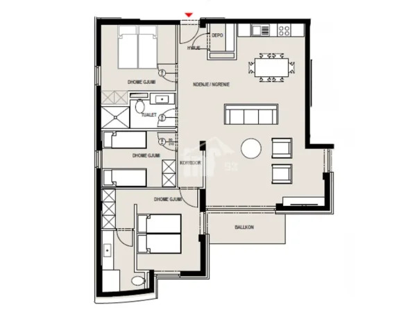 Durres, shitet apartament 3+1 Kati 2, 132 m² 357.615 € (KEPI I RODONIT RESIDENCE)