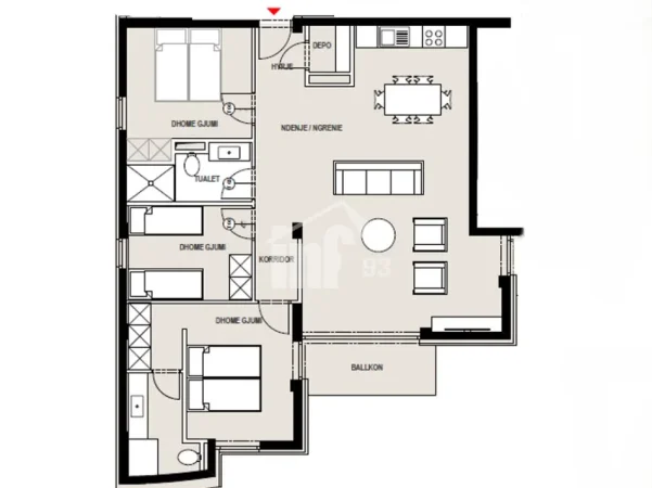 Durres, shitet apartament 3+1 Kati 3, 129 m² 376.681 € (KEPI I RODONIT RESIDENCE)