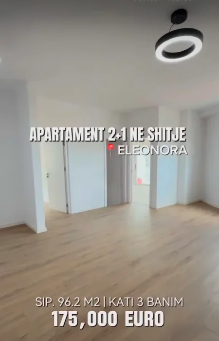 Tirane, shes apartament 2+1+Ballkon Kati 3, 93 m² 175.000 € (Kodra e Diellit te Eleonora)