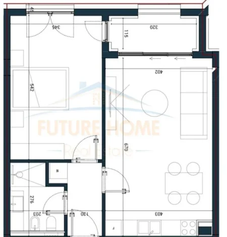 Dhermi, shitet apartament 1+1 Kati 3, 82 m² 210.800 € (Sun Palasë Residence)
