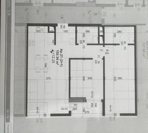 Tirane, shitet apartament 2+1 Kati 3, 102 m² 153.510 € (Fusha e Aviacionit)