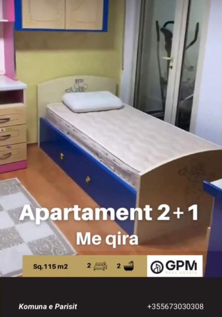 Tirane, jepet me qera apartament 2+1+2 tualete  Kati 3, 115 m² 800 Euro tek Komuna e Parisit