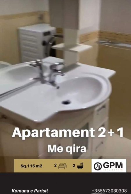 Tirane, jepet me qera apartament 2+1+2 tualete  Kati 3, 115 m² 800 Euro tek Komuna e Parisit