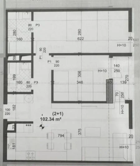 Tirane, shitet apartament 2+1+Ballkon , 102 m² 153.500 € (Meis Garden, Fusha e Aviacionit)
