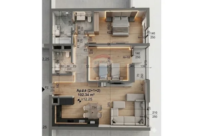 Tirane, shitet apartament , 86 m² 153.000 € (Ish Fusha e Aviacionit)