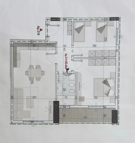 Tirane, shitet apartament 2+1 Kati 7, 96 m² 87.000 € (KAMEZ)