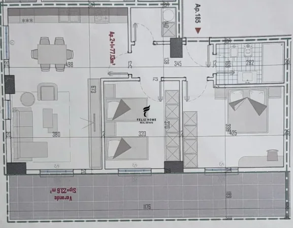 Tirane, shitet apartament 2+1 Kati 8, 89 m² 81.000 € (KAMEZ)