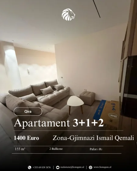 Tirane, jap me qera apartament 3+1+Ballkon , 155 m² 1.400 € (Ismail Qemali)