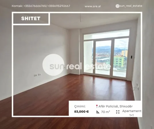 Shkoder, shitet apartament 1+1+Ballkon Kati 7, 70 m² 83.000 € (AFER POLICISE, SHKODER)