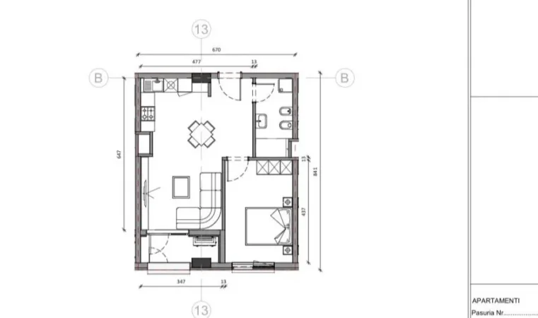 Tirane, shitet 1+1 Kati 5, 64 m² 123.000 € (REZIDENCA KAIMI)