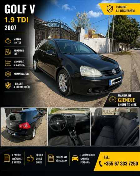 Shkoder, shitet makine Golf 5 Nafte, e zeze manuale Kondicioner