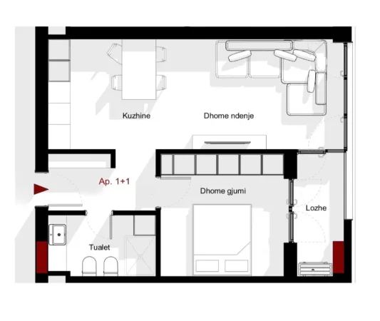 Tirane, shitet apartament 1+1+Ballkon , 71 m² 81.650 € (Fati Residence, Paskuqan)