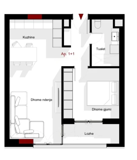 Tirane, shitet apartament 1+1+Ballkon , 76 m² 87.181 € (Fati Residence, Paskuqan)