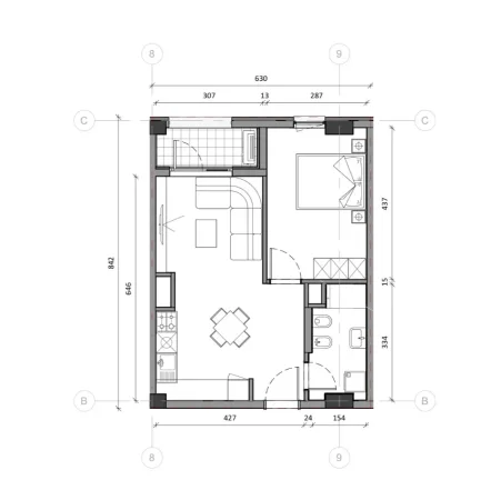 Tirane, shitet apartament 1+1 Kati 6, 61 m² 110.000 € (Ali Demi)
