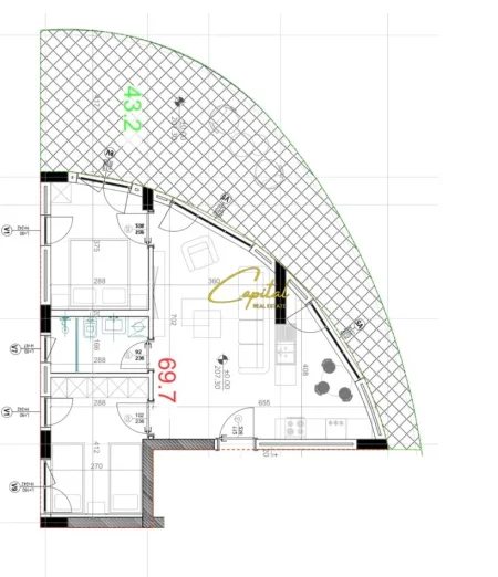 Tirane, shitet apartament 2+1 Kati 2, 82 m² 200.000 € (KODRA E DIELLIT)