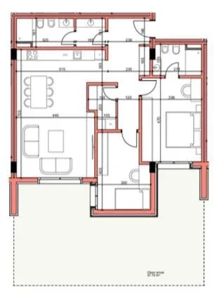 Shitet apartament 2+1, 115 m² me cmim 254.034 € ne zonen MJULL- BATHORE