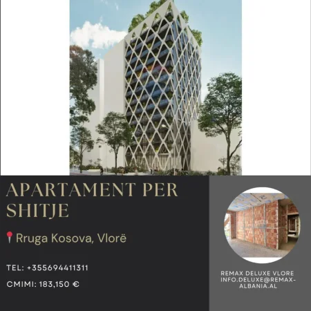 Vlore, shitet apartament 1+1 Kati 6, 79 m² 183.150 € (Rruga Kosova, Vlore)