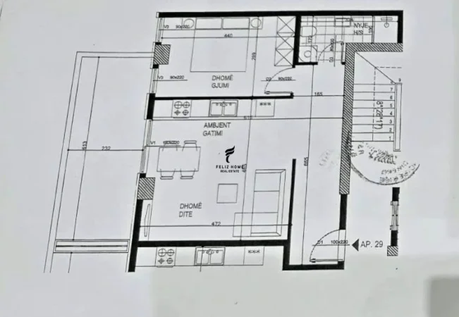 Tirane, shitet apartament 1+1 Kati 7, 82 m² 119.500 € (ISH FUSHA E AVIACIONIT)
