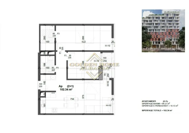 Tirane, shitet 2+1 , 102 m² 152.988 € 