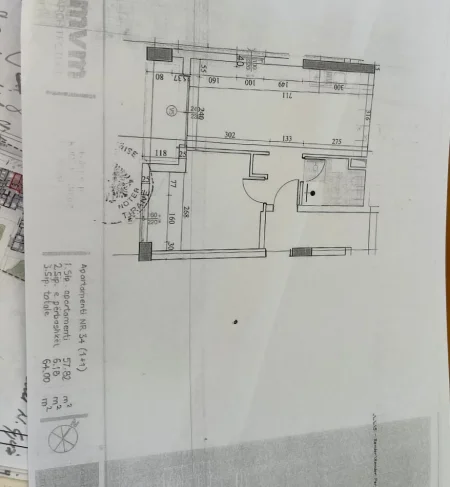 Tirane, shitet apartament 1+1 Kati 9, 64 m² 100.000 € 