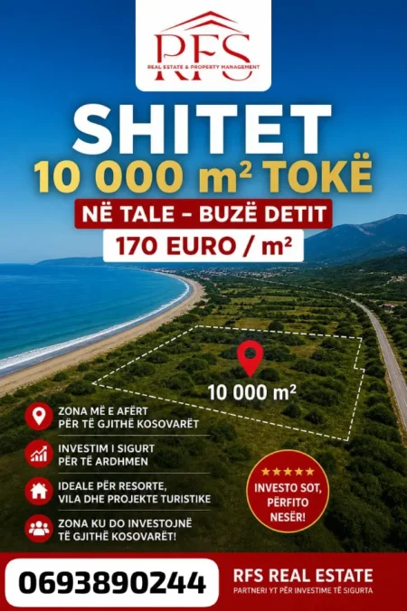 🚨  NUK E GJENI 2 HERË KËTË TOKË BUZË DETIT – OKAZION NE TALE ! MUNDESI PER NDERTIM TE NJE SUPER HOTELI 🌊🔥