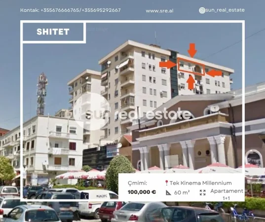 Shkoder, shitet apartament 1+1+Ballkon Kati 9, 60 m² 100.000 € (QENDER)