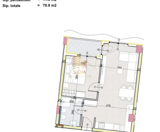 Tirane, shitet apartament 1+1+Ballkon Kati 7, 70 m² 88.600 € (Paskuqan)