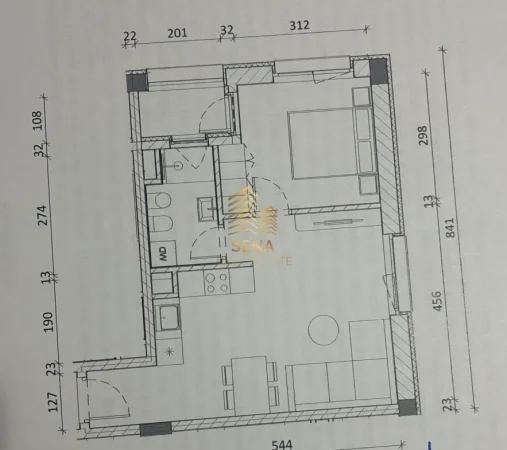 Tirane, shitet apartament 1+1+Ballkon Kati 6, 60 m² 99.000 € (Ali Demi)