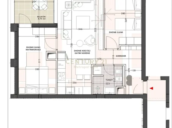 Vlore, shitet apartament 2+1+Ballkon Kati 5, 94 m² 301.800 € 