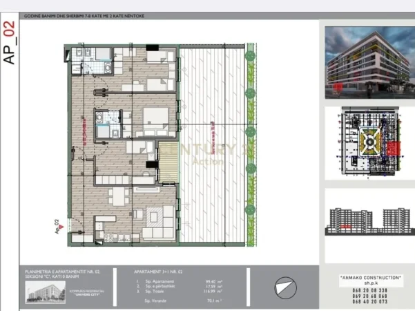 Tirane, shitet apartament 3+1 , 117 m² 142.000 €