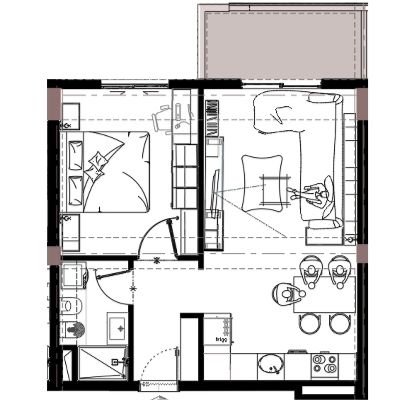 Golem, shitet apartament 2+1 Kati 2, 1.100 Euro/m2 (Golem)