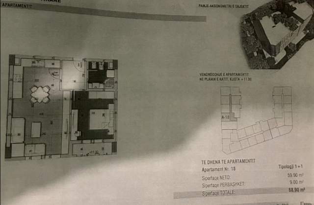 Tirane, shitet apartament 1+1+BLK Kati 4, 69 m² 65.600 Euro (Astir)