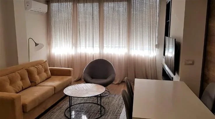Tirane, jepet me qera apartament 1+1 Kati 1, 650 € (Rruga Myslym Shyri)