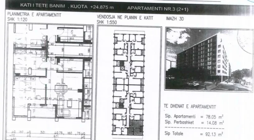 Tirane, shes apartament 2+1 Kati 8, 92 m² 81.074 € (Bulevardi Nene Tereza Kamez)