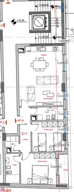 Shqiperi, jepet me qera ambjent biznesi Kati 5, 115 m² 1.000 € (Rruga Jordan Misja)