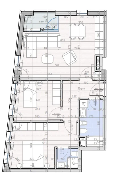 Tirane, shitet apartament 2+1 Kati 7, 92 m² 133.700 € 