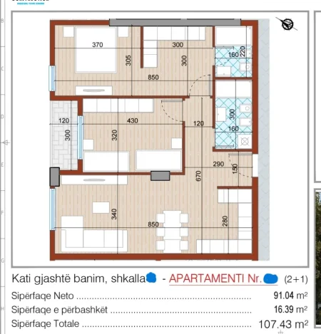 Tirane, shitet apartament 2+1+Aneks+Ballkon Kati 6, 108 m² 198.745 € (rruga don bosko)