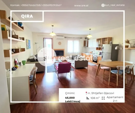 Shkoder, jepet me qera apartament 2+1+Ballkon Kati 4, 108 m² (QENDER)