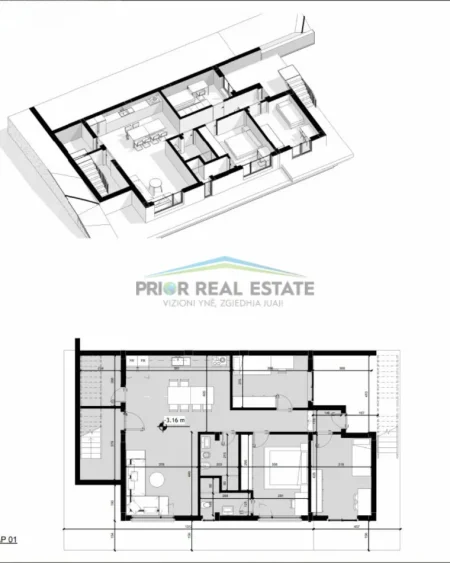 Tirane, shitet apartament 3+1+2 me 1 POST Parkimi ,Kati -1, 125 m² 330.000 € (Liqeni i Farkës)