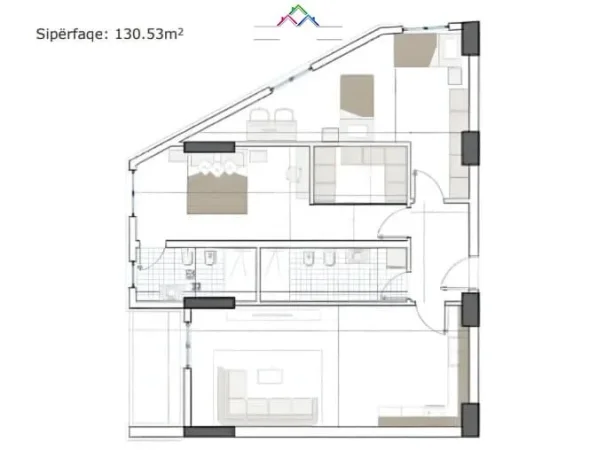 Tirane, shes apartament 2+1 Kati 5, 130 m² 170.000 € (paskuqan)