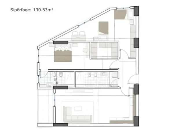 Tirane, shes apartament 2+1 Kati 5, 130 m² 170.000 € (Rruga Azem Galica)